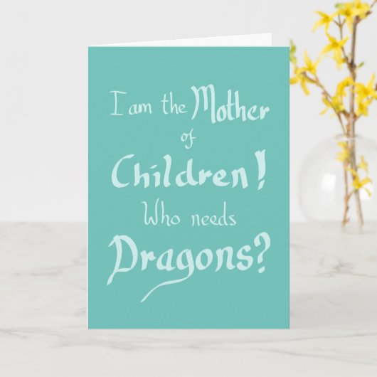 Funny Mother Children Dragons zitieren Grün zum Ge Karte (Gelbe Blume)