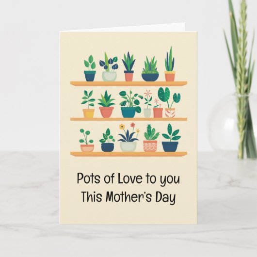 Funny Mother Day Potted Pflanze Feiertagskarte (Vorderseite)