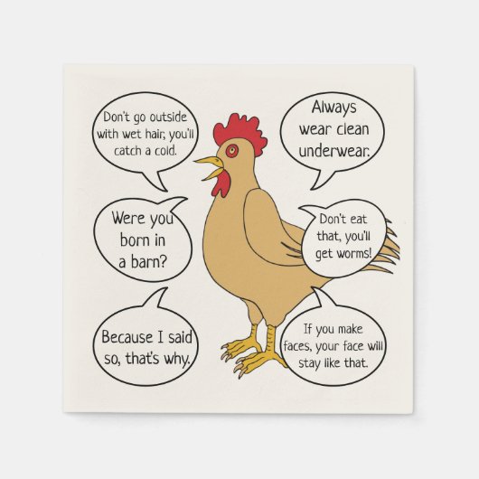 Funny Mother Hen Advice Mama Serviette (Vorderseite)