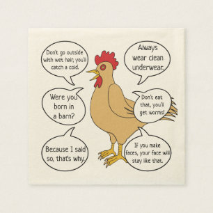 Funny Mother Hen Advice Mama Serviette