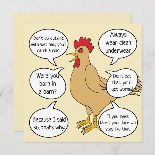 Funny Mother Hen Advice Mother's Day (Vorne/Hinten)
