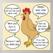 Funny Mother Hen Advice Mother's Day Poster (Vorne)