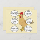Funny Mother Hen Advice Mother's Day Postkarte (Vorne/Hinten)