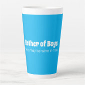 Funny Mother of Boys Bright Blue Milchtasse (Vorderseite)