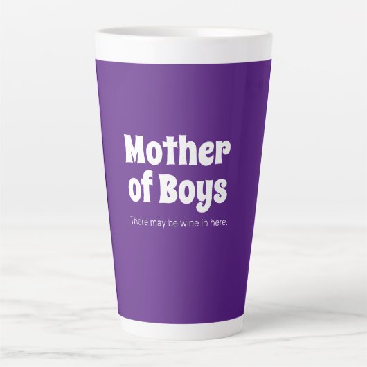 Funny Mother of Boys Bright Lila Milchtasse (Vorderseite)