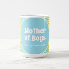Funny Mother of Boys Pastel Stripes Kaffeetasse