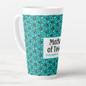 Funny Mother of Teens Aqua Paisley Milchtasse (Linke Ecke)