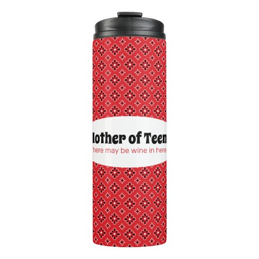 Funny Mother of Teens Red Bandana Thermosbecher (Vorderseite)