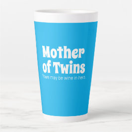 Funny Mother of Twins Bright Blue Milchtasse