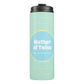 Funny Mother Twins Pastel Stripes Thermosbecher (Vorderseite)