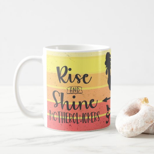 Funny Motherclucker Rooster Tasse, Cup Kaffeetasse (Mit Donut)