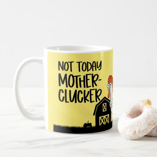 Funny Motherclucker Rooster Tasse, Cup Kaffeetasse (Mit Donut)