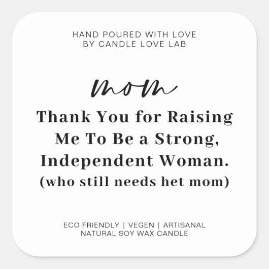 FUNNY MOTHER'S DAY | MAMA QUADRATISCHER AUFKLEBER (Vorderseite)