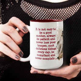 Funny Mother's day message From Kids Zweifarbige Tasse