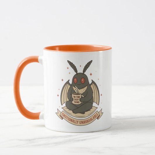 Funny Mothman Mug – Emotional Support Cryptid Coff Tasse (Links)