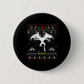 Funny Mothman Ugly Christmas Sweater Believe Crypt Button (Vorderseite)