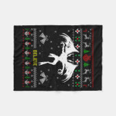 Funny Mothman Ugly Christmas Sweater Believe Crypt Fleecedecke (Vorderseite (Horizontal))