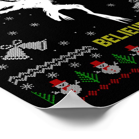 Funny Mothman Ugly Christmas Sweater Believe Crypt Poster (Ecke)