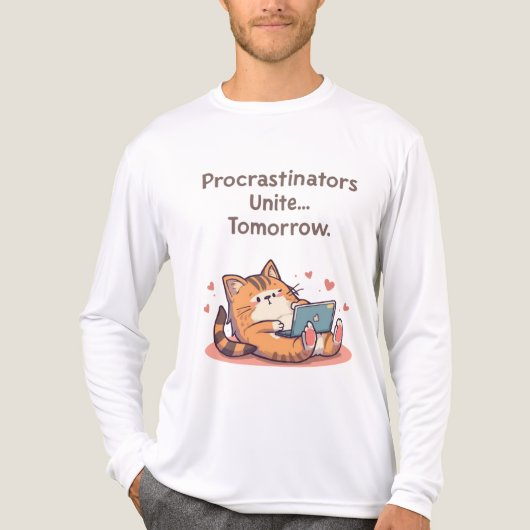 Funny Motivational Cat Quote – Procrastinators Uni Tri-Blend Shirt (Vorderseite)