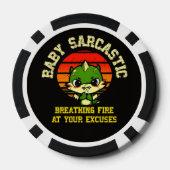 Funny Motivational Dragon - Burn Your Excuses  Pokerchips (Rückseite)