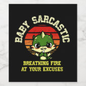 Funny Motivational Dragon - Burn Your Excuses Weinetikett (Einzelnes Label)