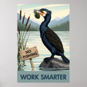 Funny motivational 'Work Smarter' quote poster (Vorne)