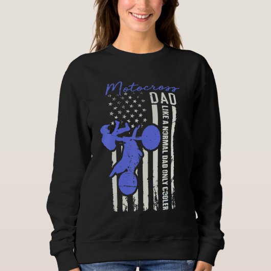 Funny Motocross Dad American Us Flag Cooler Dirt B Sweatshirt (Vorderseite)
