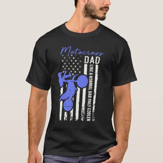Funny Motocross Dad American Us Flag Cooler Dirt B T-Shirt (Vorderseite)