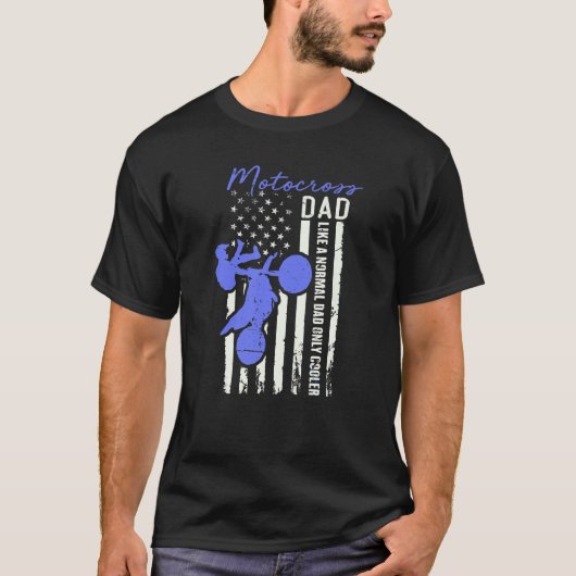 Funny Motocross Dad American Us Flag Cooler Dirt B T-Shirt (Vorderseite)