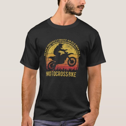 Funny Motocross Design für müde Großvater oder Vat T-Shirt (Vorderseite)