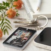 Funny Motor Cat Vater Foto Schlüsselanhänger (Vorderseite rechts)