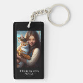 Funny Motor Cat Vater Foto Schlüsselanhänger (Rückseite)