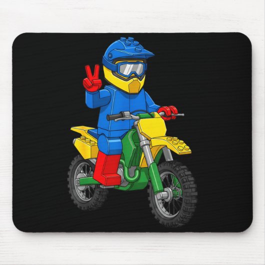 Funny Motorbike Builder Boys Block Building Toys D Mousepad (Vorne)