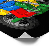 Funny Motorbike Builder Boys Block Building Toys D Poster (Ecke)