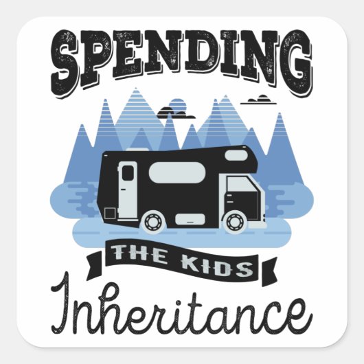 Funny Motorhome RV Rentirement Geschenk Vater Quadratischer Aufkleber (Vorderseite)