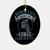 Funny Motorrad Lover Grafische Frauen Keramik Ornament (Rechts)