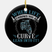 Funny Motorrad Lover Grafische Frauen Keramik Ornament (Hinten)