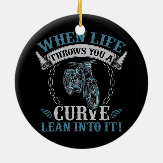 Funny Motorrad Lover Grafische Frauen Keramik Ornament (Hinten)