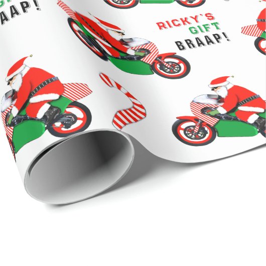 Funny Motorrad Motocross Geschenk Geschenkpapier (Rolleneckpunkt)