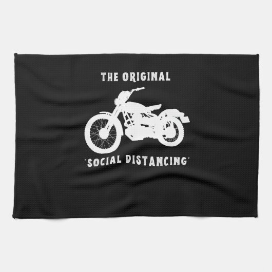 Funny Motorrad Original soziale Distanz Geschirrtuch (Horizontal)