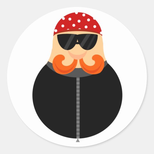 Funny Motorrad Runder Aufkleber (Vorderseite)