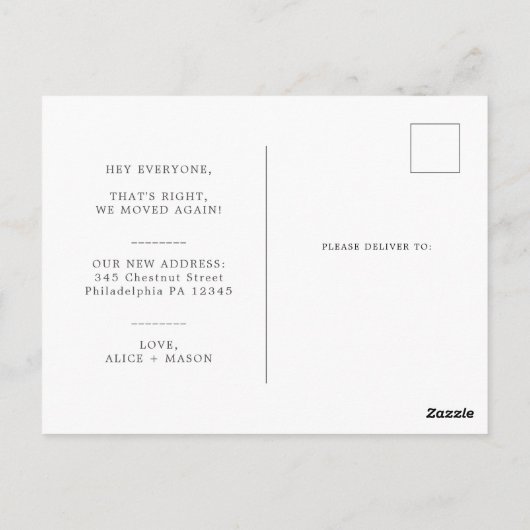 Funny Mouncement Ankündigung Postcard mit Foto Postkarte (Rückseite)