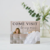 Funny Mouncement Ankündigung Postcard mit Foto Postkarte (Stehend Vorderseite)