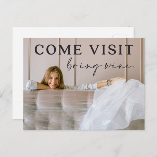 Funny Mouncement Ankündigung Postcard mit Foto Postkarte (Vorne/Hinten)