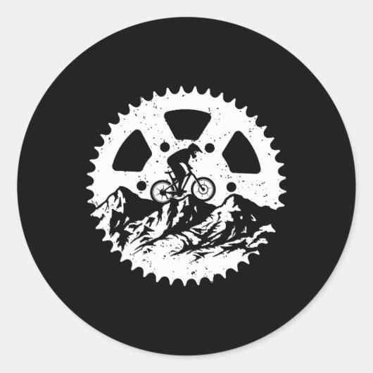 Funny Mountain Biking Art For Men Women Mtb Mounta Runder Aufkleber (Vorderseite)
