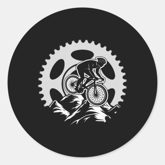 Funny Mountain Biking Art For Men Women Mtb Mounta Runder Aufkleber (Vorderseite)