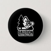 Funny Mountain Biking Warning - Caution Trees Do N Button (Vorderseite)