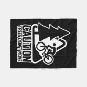 Funny Mountain Biking Warning - Caution Trees Do N Fleecedecke (Vorderseite (Horizontal))