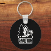 Funny Mountain Biking Warning - Caution Trees Do N Schlüsselanhänger (Vorderseite)