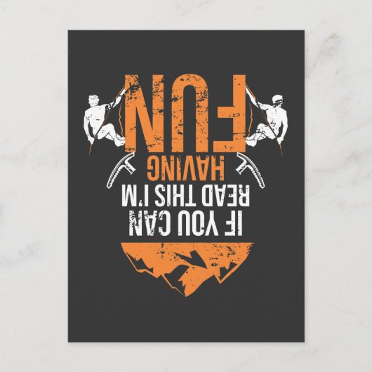 Funny Mountain Kletterhexen: Klettergarten Spaß Postkarte (Vorderseite)